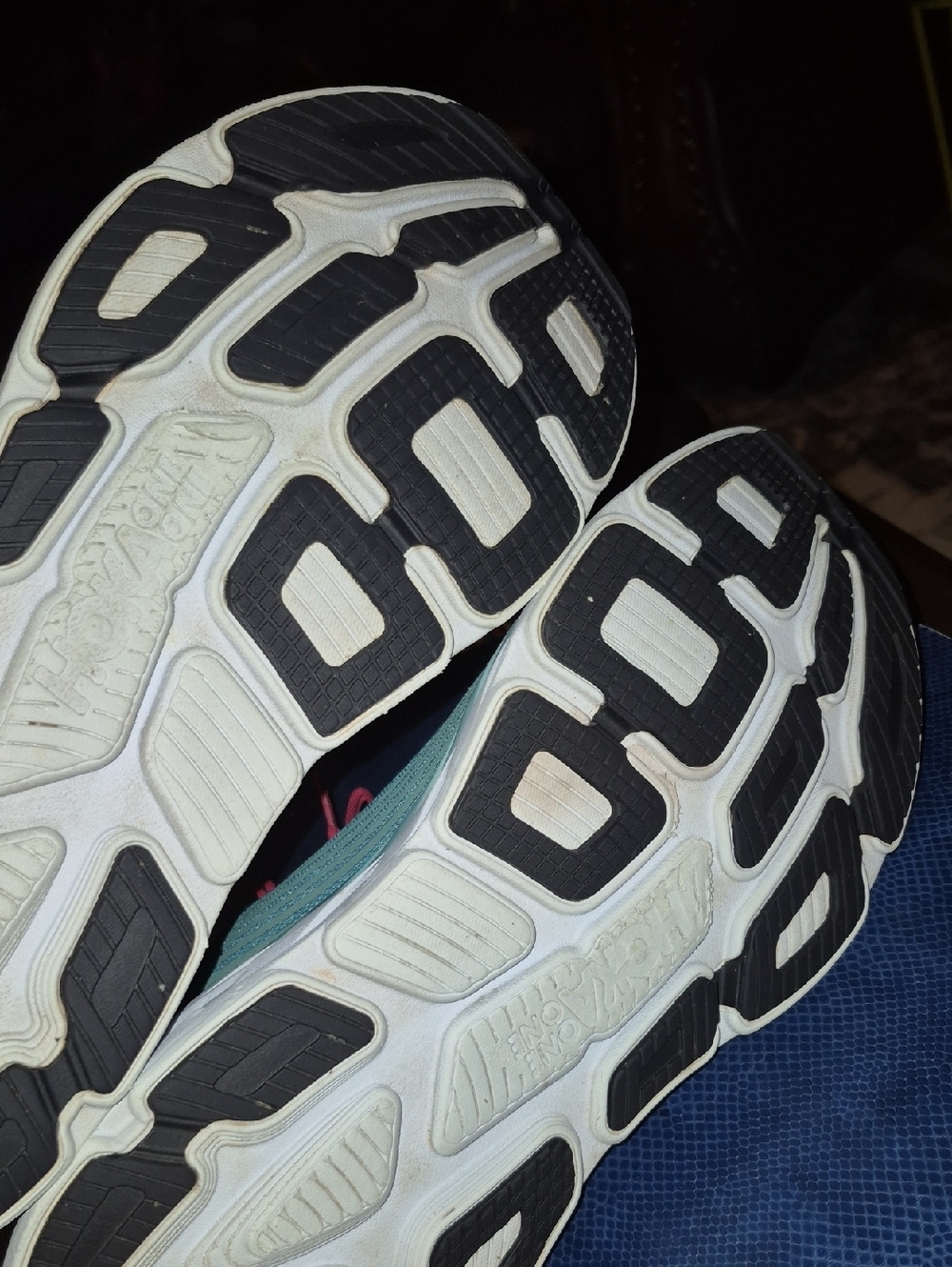 Hoka One Ones Womens Sz 12. Teal Running Shoes with Coral Laces. VGC.(#2016D) - Picture 6 of 14